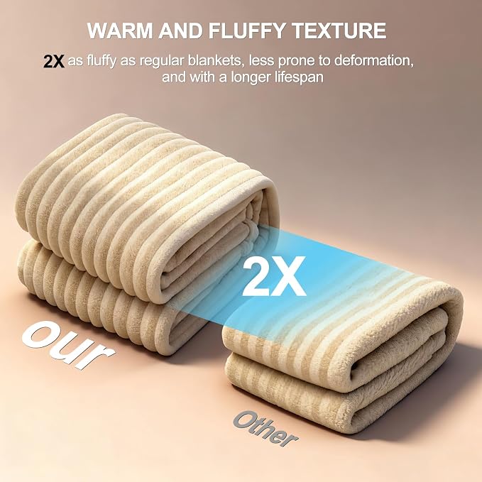 AIPERRO Waterproof Dog Blanket for Large Dogs, Washable Soft Puppy Cat Blanket Flannel Cotton Velour for Sofa Couch Protector, Comfort & Security Reversible Bed Protection for Pet, 50"X60", Khaki