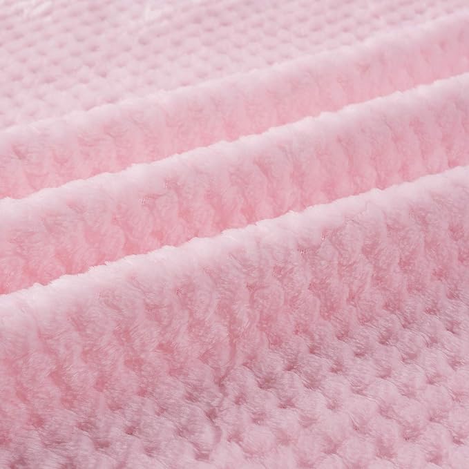 Warm Soft Fuzzy Dog or Cat Blanket, Plush Fleece Throws for Bed, Couch, Sofa, Travel (L/40" x 48", Bright Pink)