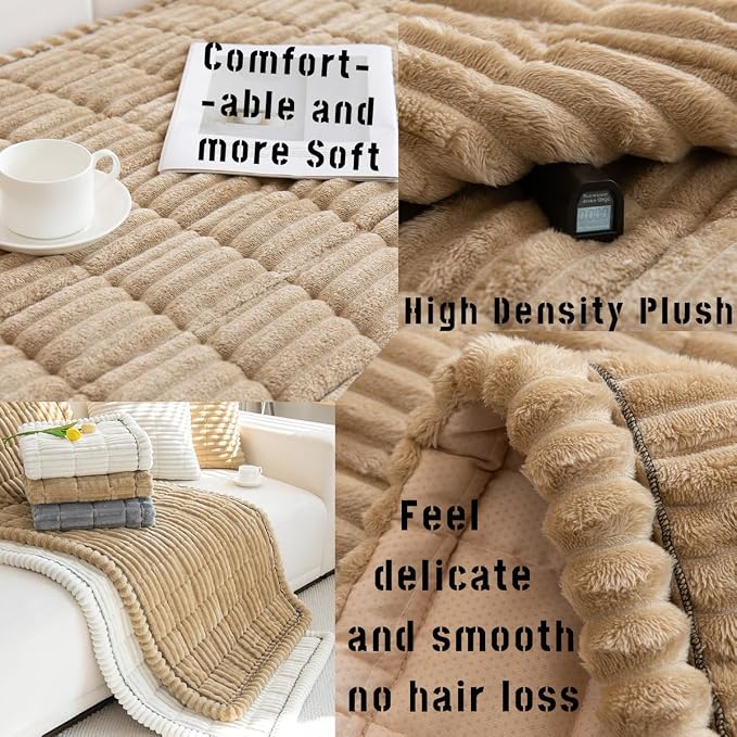 Mitid Sofa Cover Fuzzy Couch Cover for Pet, Couch Covers for Dogs Washable Non-Slip Sofa Slipcover Cushion Protector Pets Friendly Mat