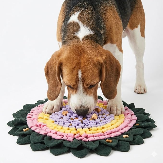 PET ARENA Snuffle Mat for Dogs - Adjustable Interactive Puzzle Toy (Green, Pink, Yellow, Purple)