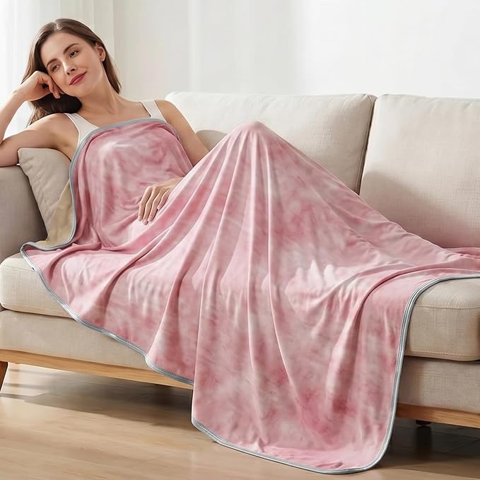 Guohaoi Cooling Throw Blanket for Hot Sleepers, Twin Size 90''×90'' Lightweight Breathable Summer Bed Blanket for Couch, Arc-Chill Q-Max >0.5 Cool Fiber, Lightweight Blanket Pink