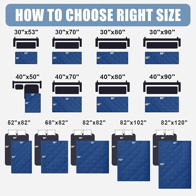 Smiry Waterproof Dog Bed Cover Pet Blanket, Soft Washable Dog Blanket for Furniture Bed Couch Sofa Reversible, Checkered (30"x70", Navy/Navy)