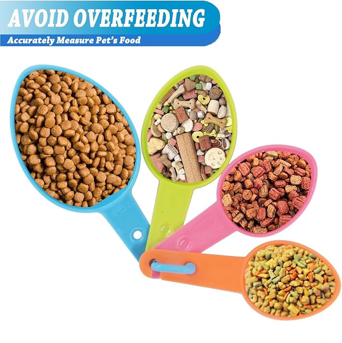 HINMAY Pet Food Scoops Plastic Measuring Cups Set for Dog Cat and Bird Food, Set of 2