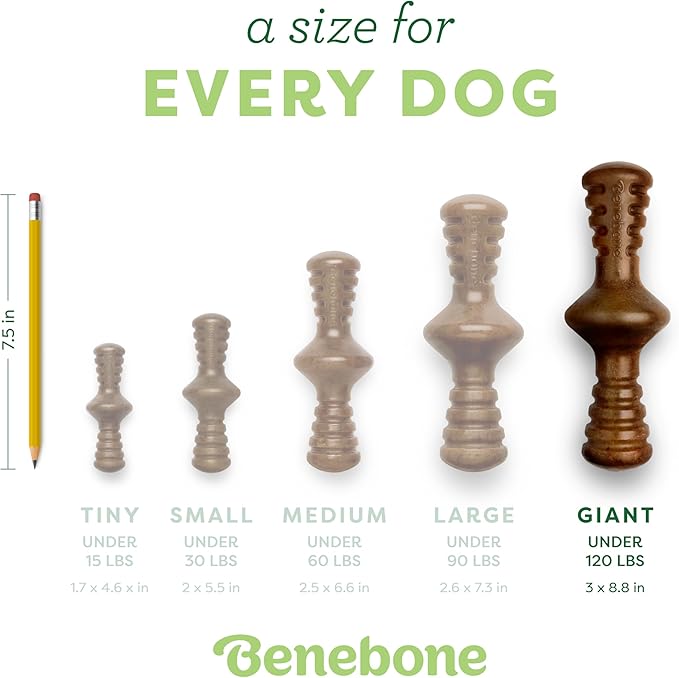 Benebone Zaggler Rolling Dog Chew Toy for Aggressive Chewers, Real Bacon, Made in USA, Giant