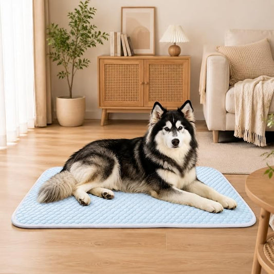 GOLOPET Large Dog Cooling Mat Ice Crystal Heat Dissipation,36x24in | Ice Crystal Structure,Cooling Fabric,Reinforced Design,Non-Slip Bottom