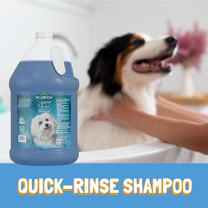 Bio-Groom Super Whitening Dog Shampoo - Whitening Pet Shampoo, Dog Bathing Supplies, Puppy Wash, Dog Grooming Supplies, Cruelty-Free, Made in USA, Coat Brightener Shampoo - 5 Gallons