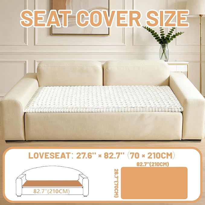 Waterproof Couch Cover for Dogs Washable,Non Slip Fuzzy Durable Couch Covers for 3 Cushion Sofa Pet Friendly Sofa Cover Dog Thick Soft Slipcovers Protector Couches Mat Bed (Beige, 27.6" x 82.7")