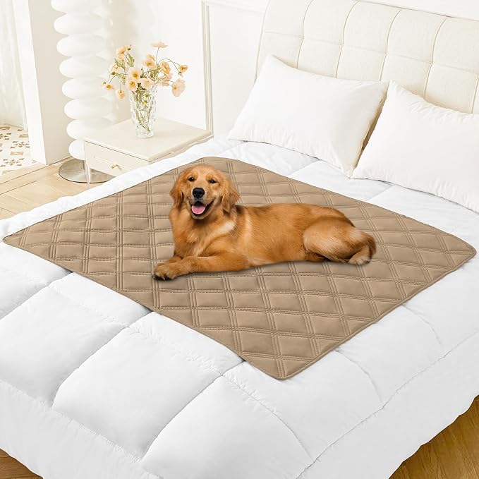Smiry Waterproof Dog Bed Cover Blanket 40x50, Soft Reversible Pet Blanket, Washable Leakproof Cats Dogs Couch Cover for Sofa, Couch, Furniture, Camel/Camel