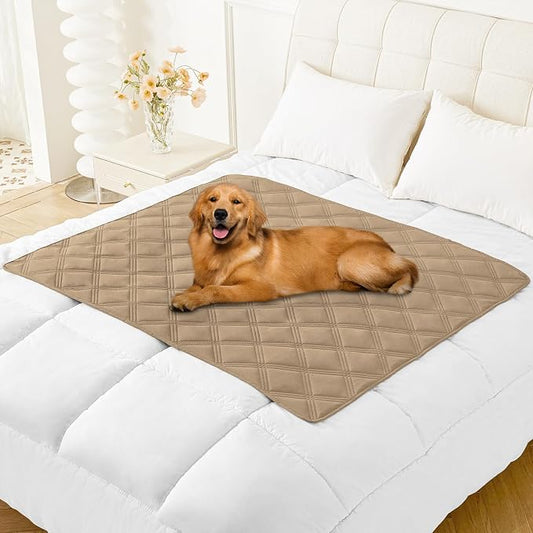Smiry Waterproof Dog Bed Cover Blanket 40x50, Soft Reversible Pet Blanket, Washable Leakproof Cats Dogs Couch Cover for Sofa, Couch, Furniture, Camel/Camel