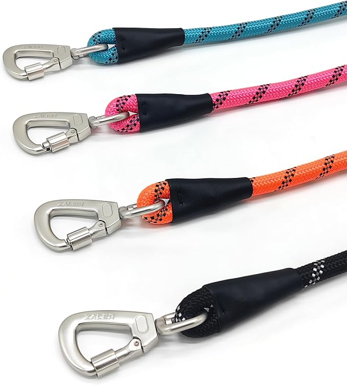 ZALER Long Dog Leash, 50 feet 30ft 20ft 15ft 10ft Dog Training Lead, Heavy Duty Reflective Check Cord Recall Leash for Dogs Training, Playing, Camping, or Backyard (10FT, Black)