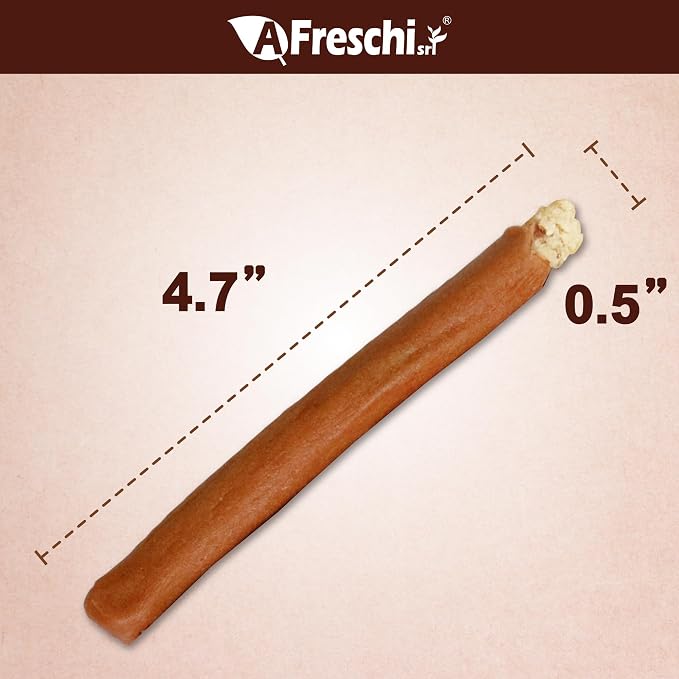Afreschi Chicken Dog Treats, All Natural, Healthy & Easily Digestible, Grain-Free Puppy Chews, Low-Fat, Human Grade Training & Rewards Dog Snacks, Rice Sticks, 24 oz Pack