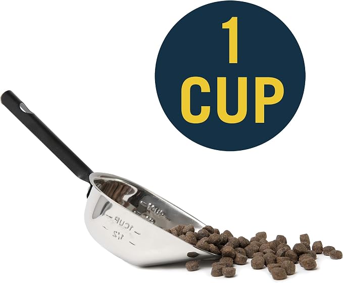 OurPet's Durapet Stainless Steel Food Scoop, 1 Cup,silver