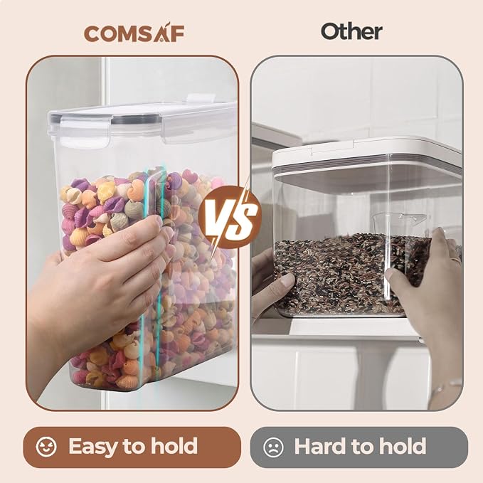 ComSaf 6.7Qt Cereal Storage Container Set of 2 - Ideal for Home Cooks Storing Cereal and Organized Families Organizing Bulk Food，Large Cereal Dispenser Keeps Pantry and Kitchen Countertop Neat