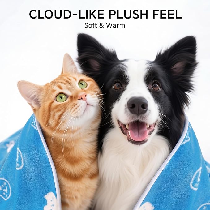 1 Pack 6 Blankets Dog Cat Soft Fluffy Fleece Pet Blanket Warm Cute Print Design Puppy Kitten Blanket Doggy CAT Small (23" x16")