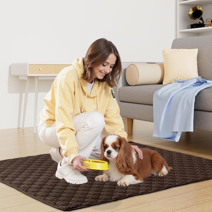 Smiry Waterproof Dog Bed Cover Blanket, Soft Reversible Pet Blanket, Washable Leakproof Cats Dogs Couch Cover for Sofa, Couch, Furniture (30x53 Inch, Chocolate/Dark Grey)