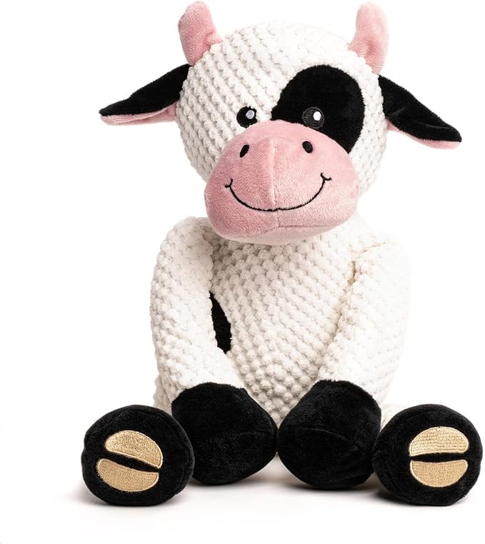 fabdog Floppies Plush Dog Toy - Cute & Durable Squeaky Dog Toys - Best Squeak Toy for Puppies and All Breeds | Ideal Pet Gift| Small Cow
