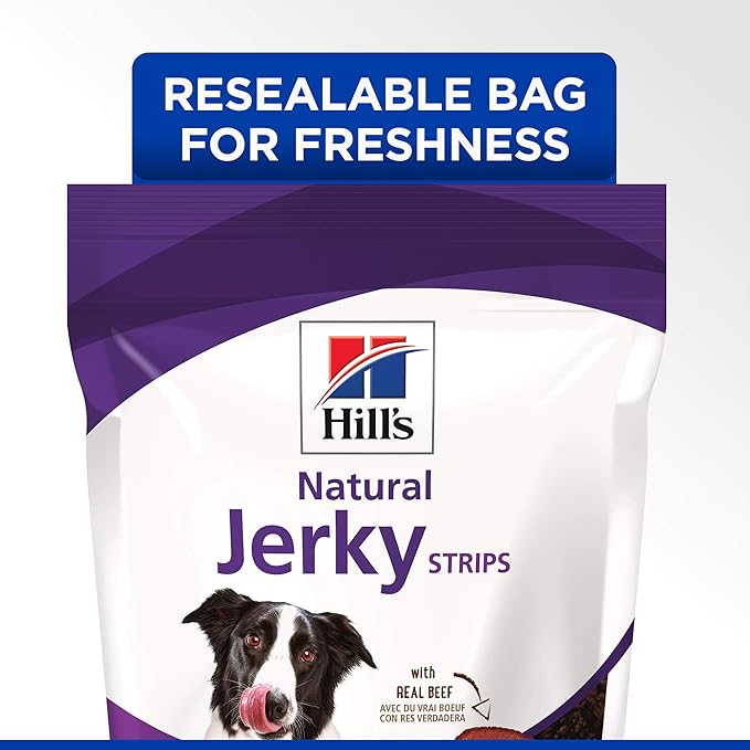 Hill's Natural Jerky Strips Dog Treats, Beef, 7.1 oz. Bag (Pack of 12)
