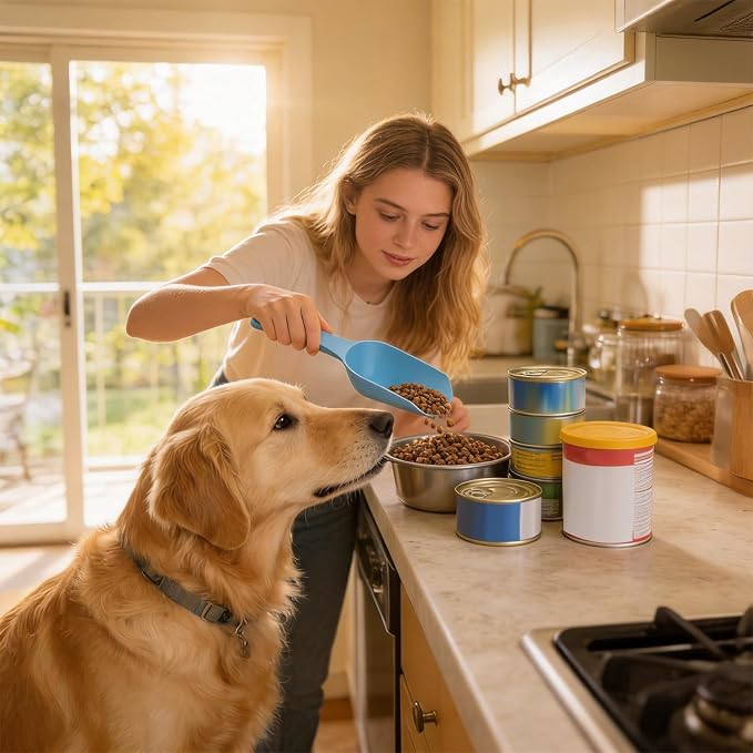 Dog Food Scoop Dog Food Measuring Cup 1 Cup Pet Cat Food Scoop Plastic Dogs Cats Food Scooper Measuring Scoop with Measuring Lines for Dogs Puppy Cats Rabbit