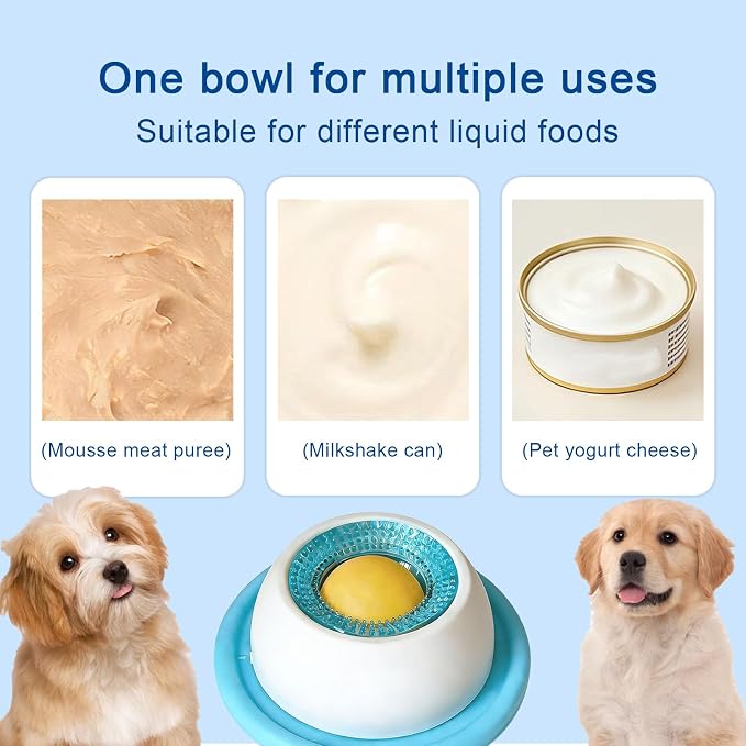 New Lick Sphere Dog,Feeder Dog Bowls for Liquid Treat,Large Medium Small Breeds Dietary Supplement/Post-op Nutrition,Interactive Slow Feeder & Anxiety Relief Treat (Blue(for Dogs))