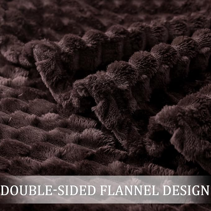 Exclusivo Mezcla Fleece Throw Blanket for Couch, Extra Large Fuzzy Coffee Bed Blankets, Soft Cozy Plush Sofa Throws for All Seasons, 50x70 Inches