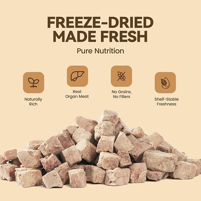 Freeze-Dried Chicken Liver Dog|Cat Treats|Single Ingredient|High Protein Healthy Pet Food Toppers|Training Snacks,2oz