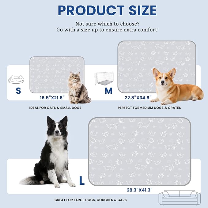 SUPRIY Dog & Cat Cooling Mat with Bandana - Pet Cooling Pad & Pet Scarf Set for Summer(QMAX>0.4) for Pet in Summer, Washable, Non-Toxic(small16.5 x21.6)