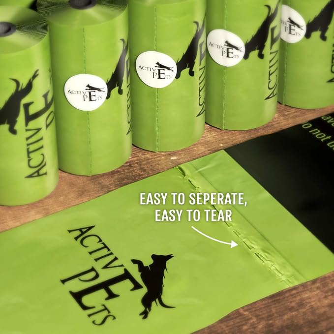 Active Pets Extra Thick, Leak-Proof Dog Waste Bags - Lavender-Scented, Eco-Friendly, Easy-Tear, Strong Doggy Bags For Poop