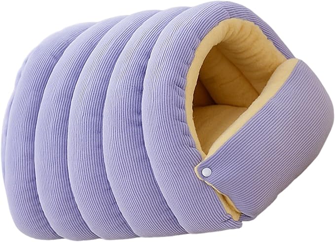Plush Pet Cave Bed with Removable Cushion, Winter Warm Hideaway for Cats & Dogs, Cozy Washable Safe Haven