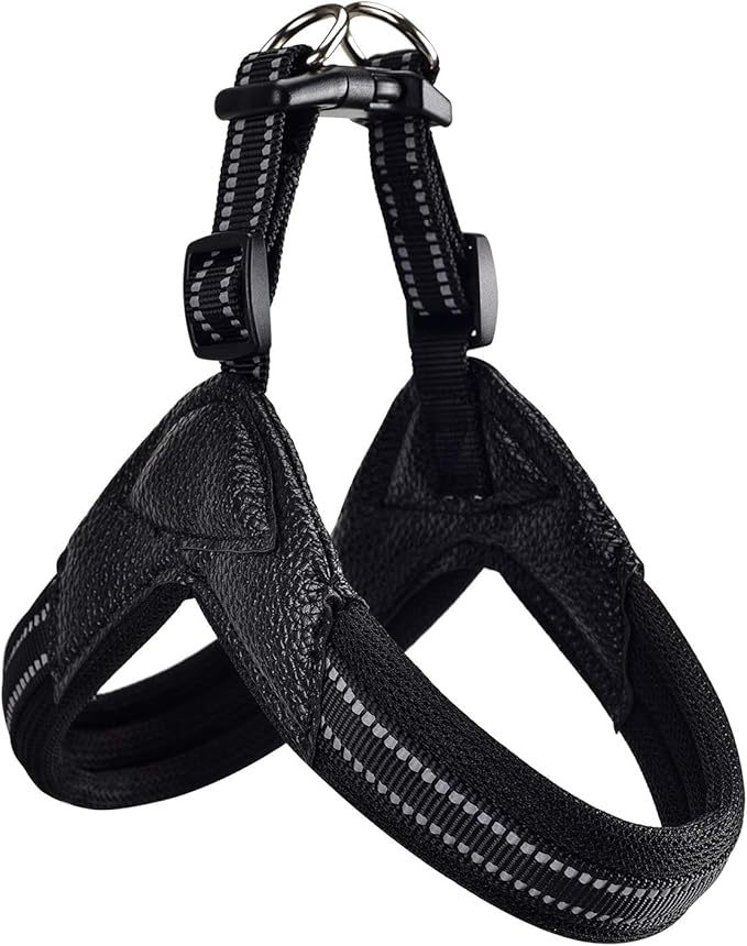Dog Harness No Pull Ultra Soft Breathable Padded Pet Harness 2 Adjustable Botton, 3M Reflective Pet Harness for Dogs Easy Control for Small Medium Large Dogs(S. Black)