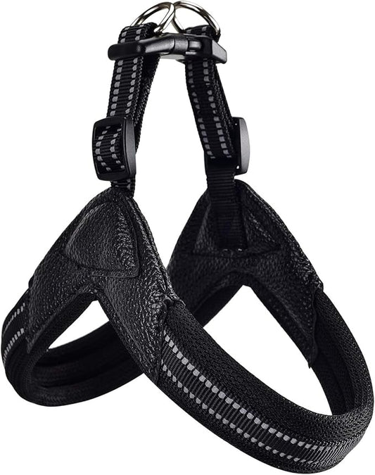 Dog Harness No Pull Ultra Soft Breathable Padded Pet Harness 2 Adjustable Botton, 3M Reflective Pet Harness for Dogs Easy Control for Small Medium Large Dogs(S. Black)