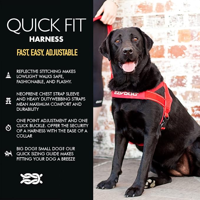 EzyDog Quick Fit Dog Harness – No Pull Harness for Training, Everyday Walking, and Easy Control - Adjustable Fit, Reflective, and Padded (XX-Small, Green Camo)