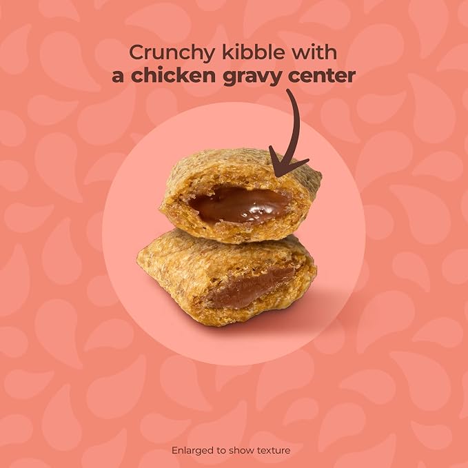 Meow Mix Gravy Bursts, Savory Salmon Flavor Kibble Mix, Gravy Filled Dry Cat Food, 3 lb. Bag