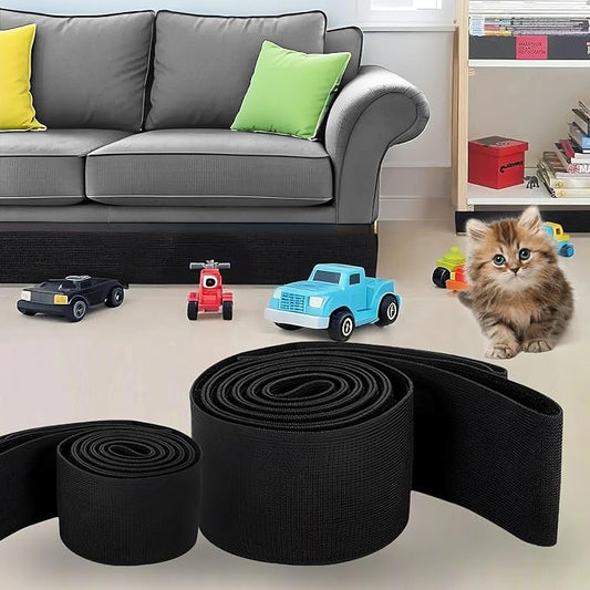 Under Couch Blocker for Kid and Pet Toys, Toy Blocker for Under Bed and Under Couch，Easy to Install， Stop Things from Going Under Sofa Bed and Other Furniture （5in x 132in）