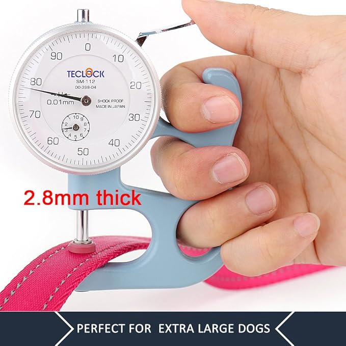 Plutus Pet Double Handle Dog Leash 5ft, Heavy Duty, Reflective Dual Handle Dog Leash for Safety Training, for Medium Large Dogs,2 Handle Leads(Pink)