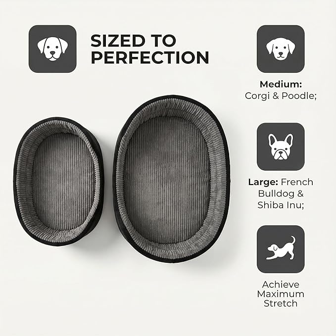 Medium Dog Bed Cat Bed 18x26 Inch, Calming Pet Bed for Dogs & Cats, Machine Washable Dog Bed，Half-Enclosed Open-Top Velvet Anti-Anxiety Bed, Cozy Snuggle Bed (Black)
