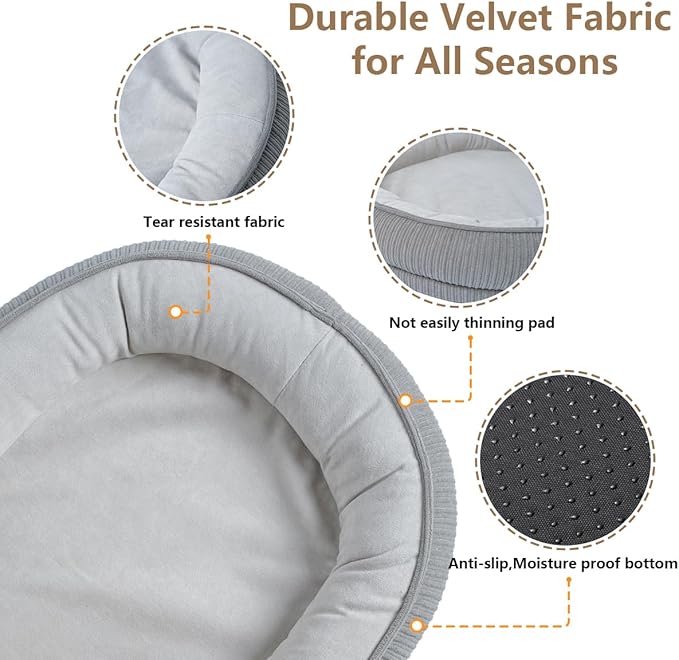 Washable Pet Cat Dog Bed Small Medium,Memory Foam Calming Pet Puppy Dog Crate Beds Cushion for Small Medium Dogs Indoor Cats Crate Pad,Pet Dog Cat Crate Mat with Detachable Bottom and Bolster Cushion