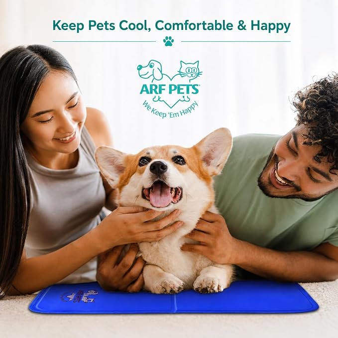 Arf Pets Dog Cooling Mat 23” x 35” Pad for Kennels, Crates, Beds, Non-Toxic, Durable Solid Self-Cooling Gel, No Refrigeration or Electricity Needed
