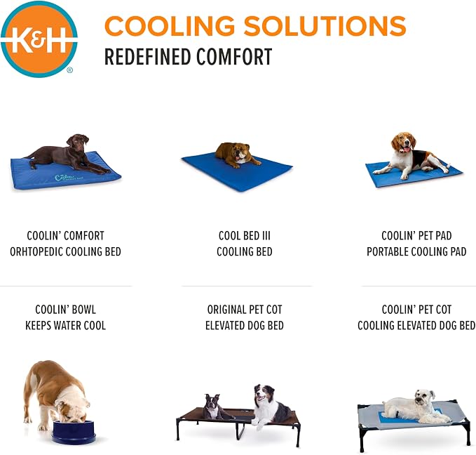 K&H Pet Products Coolin' Pet Pad Dog Mat, Portable Dog Cooling Mat for Travel or in Home, Perfect for Carriers, Crates, Outdoor Houses, Yards, Porches, Pet Beds & More - Medium 20 X 15in Chill Blue
