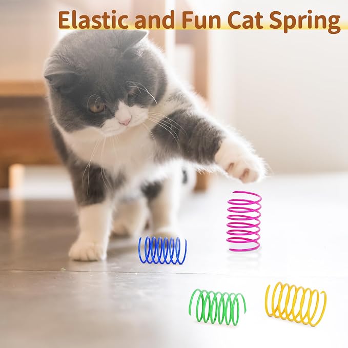 iCAGY 24 Pcs Cat Toys for Cats, Indoor Kittens - Interactive Variety Pack, Feather Teaser, Feather Golf, Mice, Springs, Balls, Noise Toys