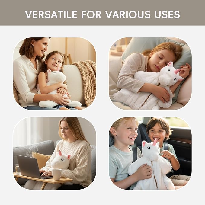 L'AGRATY Weighted Lap Pad for Kids 5 lbs, Sensory Needs Weighted Stuffed Animals Lap Blanket Soft Plush Hugging Sensory for Kids Teen Adults Removable Washable Cover