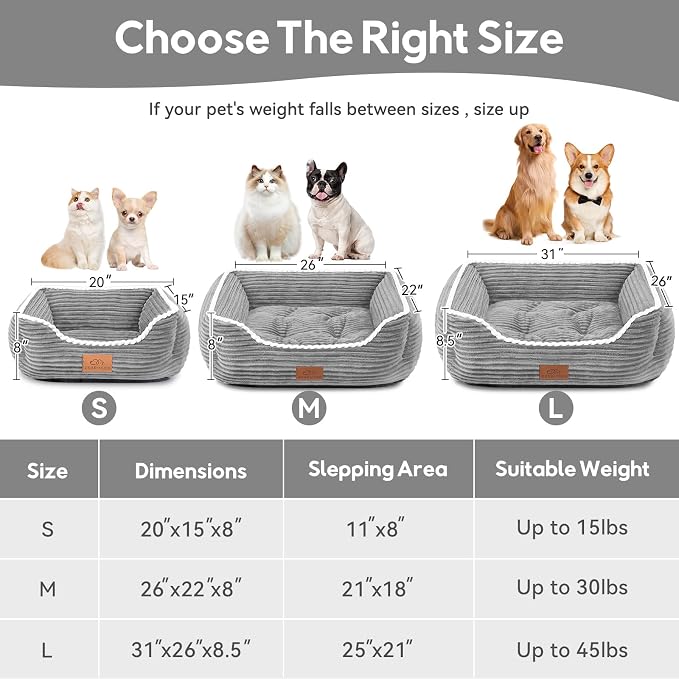 Zerbuger Orthopedic Dog Bed for Medium Dogs,Dog Sofa Beds Supportive Foam Pet Couch Bed with Removable Washable Mat and Nonskid Bottom (Medium, Grey)