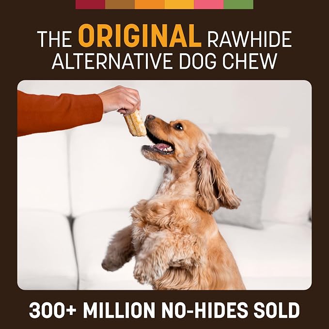 Earth Animal No Hide Chews - from The Grill Rolls Grilled Cheese Vegetarian Flavor Rawhide Free Small Dog Chews - 6 Count