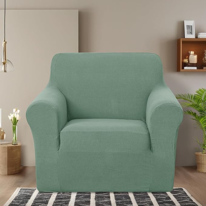 U-NICE HOME Recliner Chair Covers Stretch Couch Cover Sofa Cover Sofa Slipcover Furniture Protector for Chair Cover Pet Friendly(Armchair, Cyan)