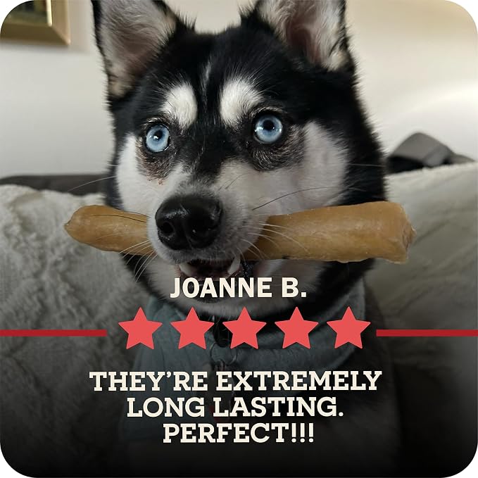 Redbarn Pet Products All-Natural Large 12" Beef Collagen Sticks for Dogs - Long Lasting Low-Odor Alternative to Traditional Rawhide & Bully Sticks - Supports Healthy Joints, Skin, & Coat - 3 Pack