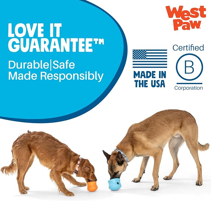 WEST PAW Zogoflex Toppl Interactive Treat Dispensing Puzzle Dog Toy for Mental Stimulation & Enrichment-Holds Kibble & Treats-Lickable, Freezable & Dishwasher Safe-Made in USA-Large-Cardinal Red