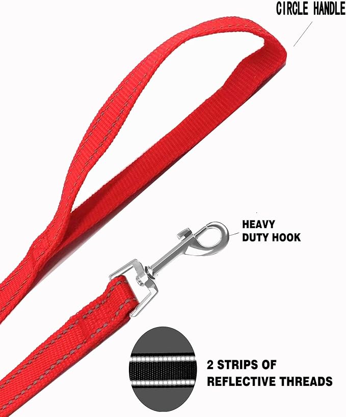 Nylon Training Dog Leash for Small Medium Dogs, 15ft 20ft 30ft 50ft 100ft Reflective Long Leash Dog/Puppy Lead for Obedience Recall Training, Camping