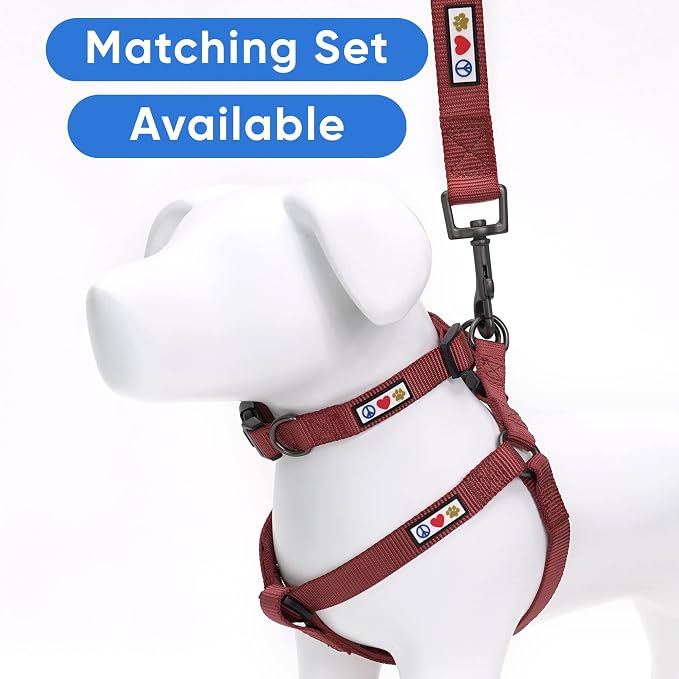 Pawtitas Solid Step-in Dog Harness – Adjustable No-Pull Vest for Puppies to Seniors, Safe & Comfortable L Marsala