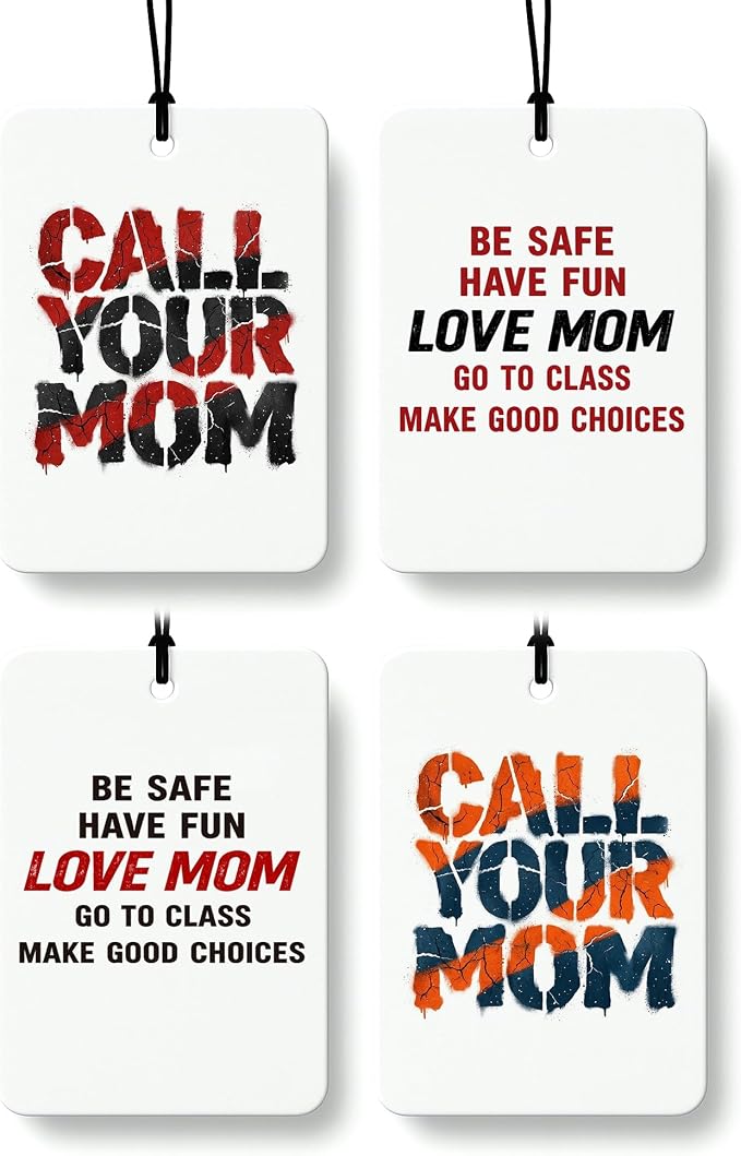 Funny Call Your Mom Orange Citrus Car Air Freshener 4pcs, College Girls Guys Boys Gag Gifts Hanging Scents Car Accessories Interior Mirror Decor for Women Girls