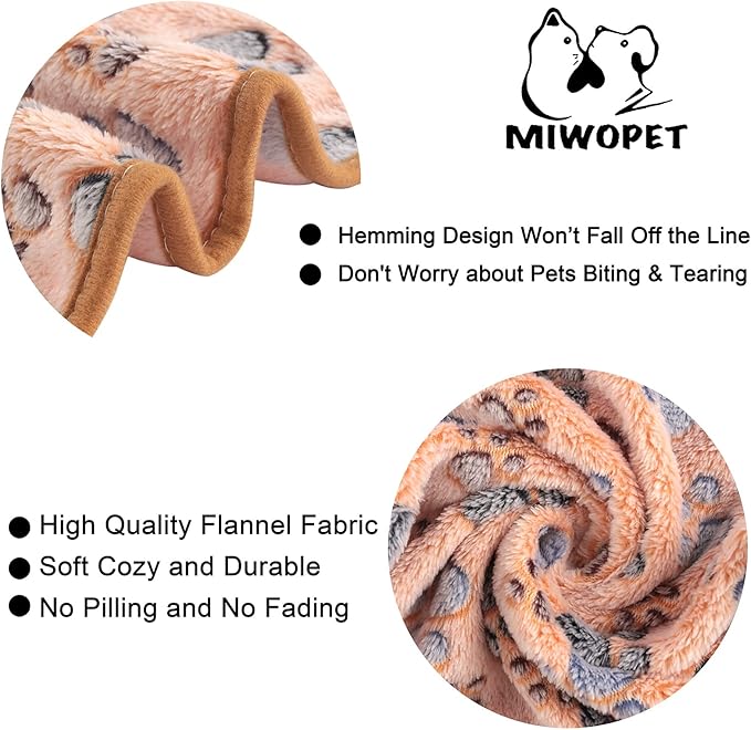 MIWOPET 3 Pack Cat and Dog Blanket Soft & Warm Fleece Flannel Sleep Mat, Great Pet Throw for Puppy, Kitten,Cats,Small Dogs (Small 23" x 15")