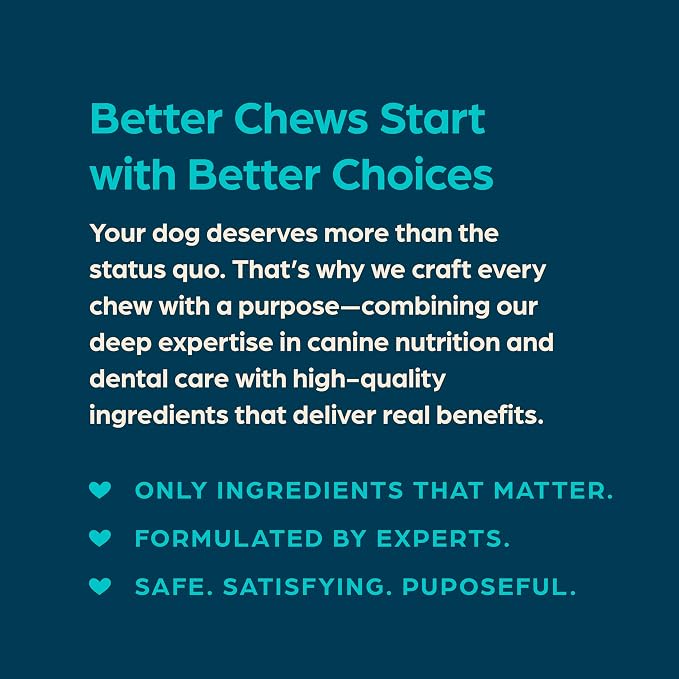 Chewsday Fresh Mint Flavor Dental Chews, Extra Small Dog Treats, Healthier Teeth and Fresher Breath, Enzyme Powered for Advanced Cleaning, Made in the USA, 100 Count